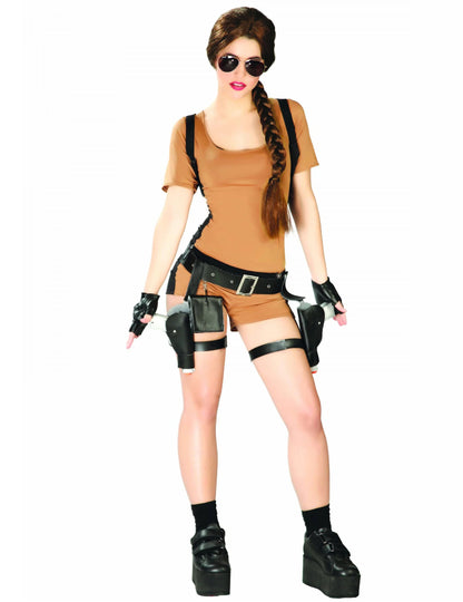 Vue de face du déguisement aventurière sexy
