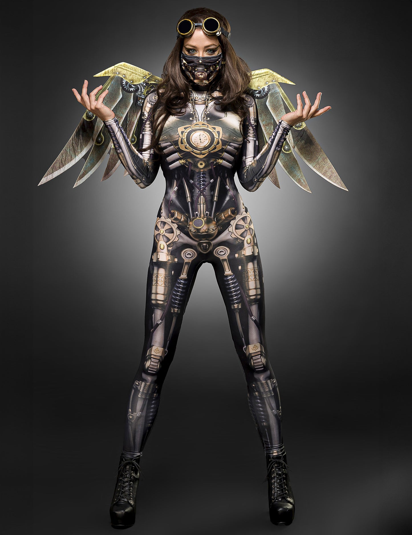 Luxusní steampunk pilotní kostým pro dámy