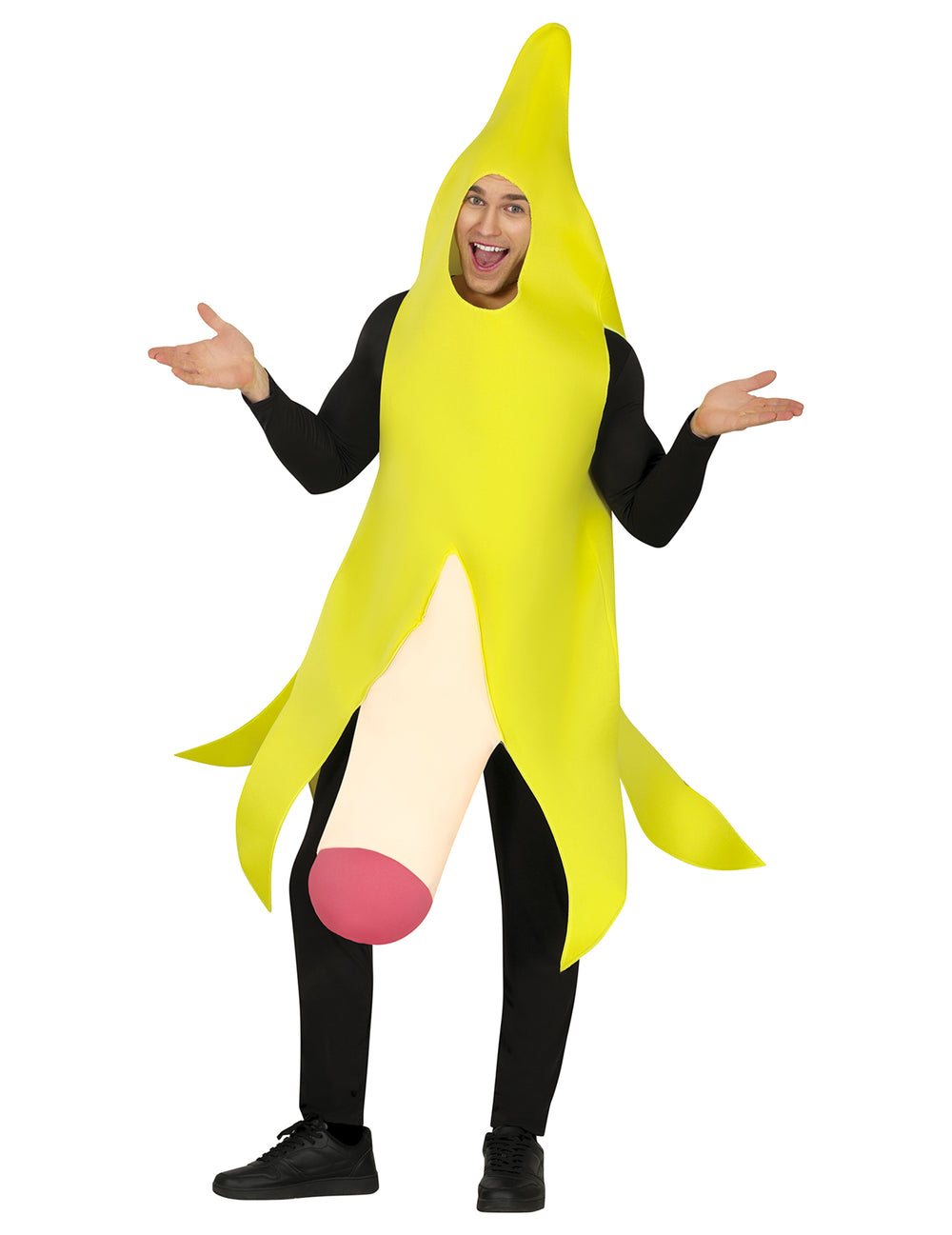 Déguisement Banane heureuse pour adulte jaune et blanc