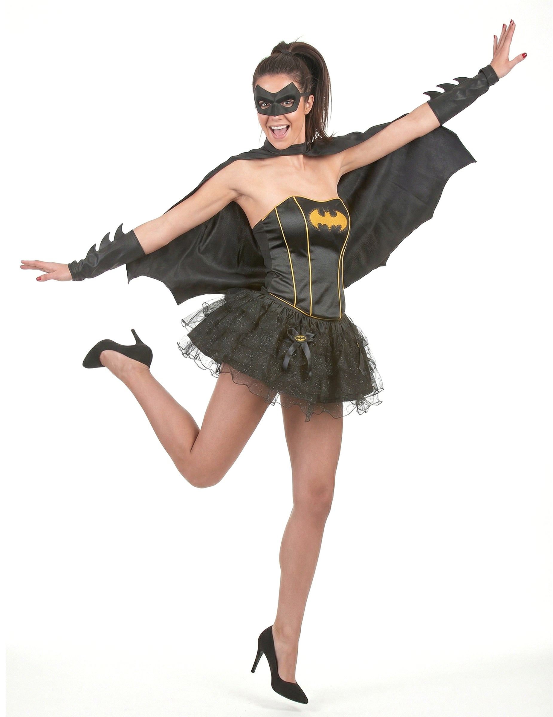 Vue d'ensemble en mouvement du déguisement Batgirl sexy pour femme