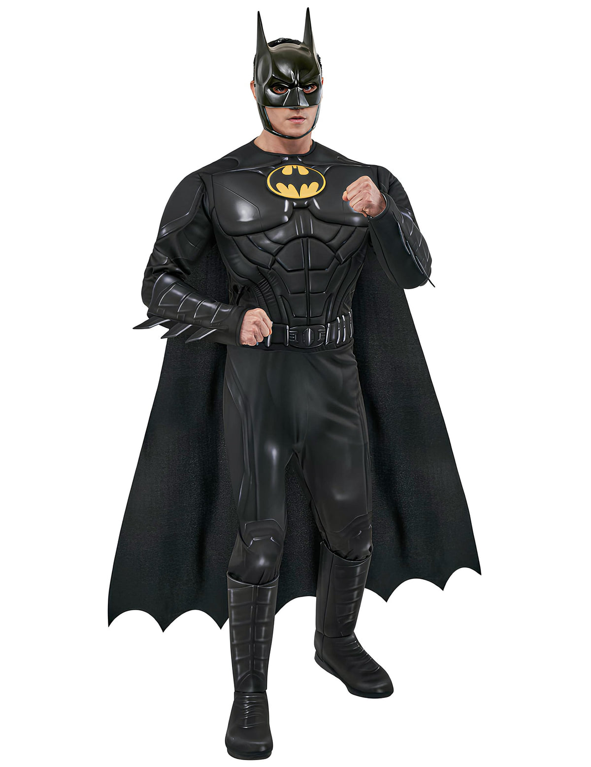 Déguisement Batman 1989 Luxe pour adulte noir avec torse musclé et logo jaune