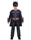 Déguisement Batman Dark Knight musclé pour enfant noir avec masque et ceinture dorée