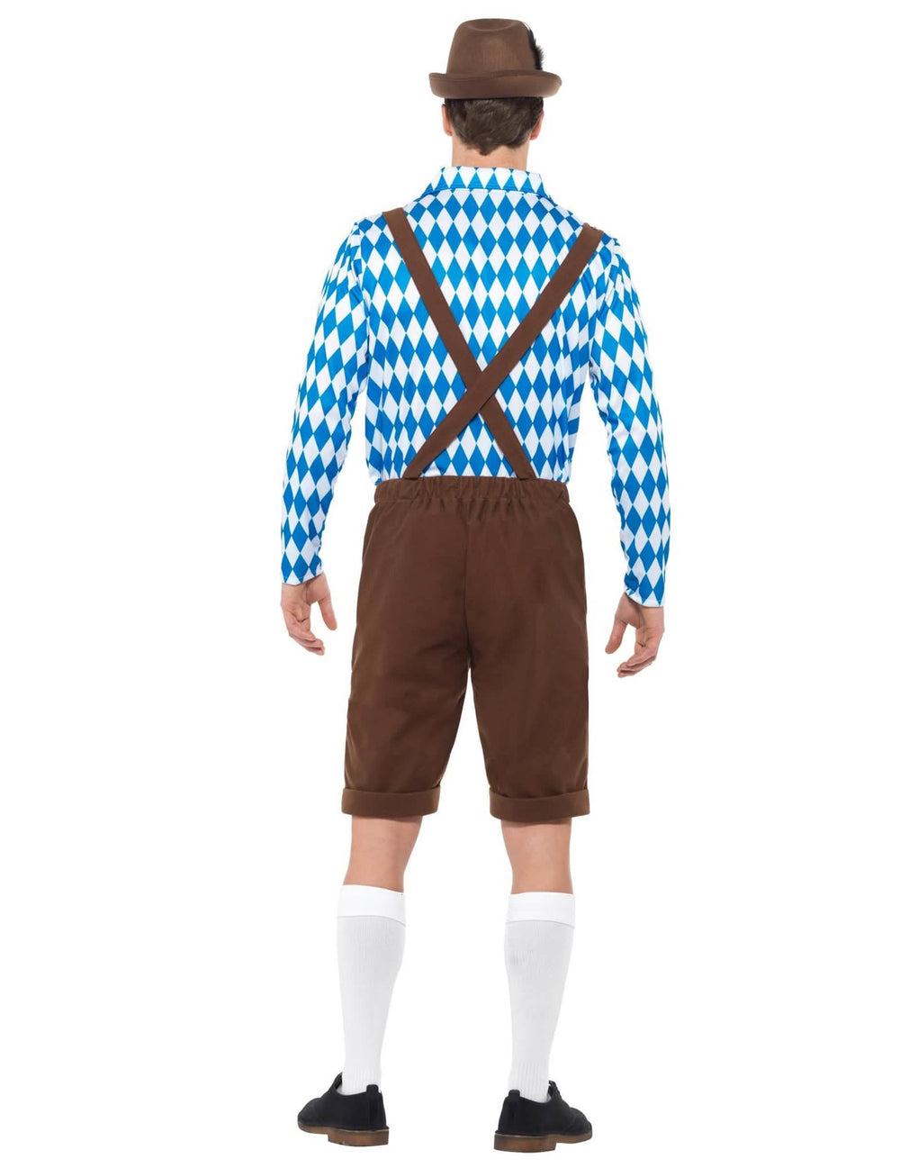 Pohled zezadu na bavorské kostýmy pro dospělý