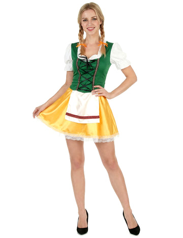 Sexy Dirndl Bayerin Kostüm für Damen bunt