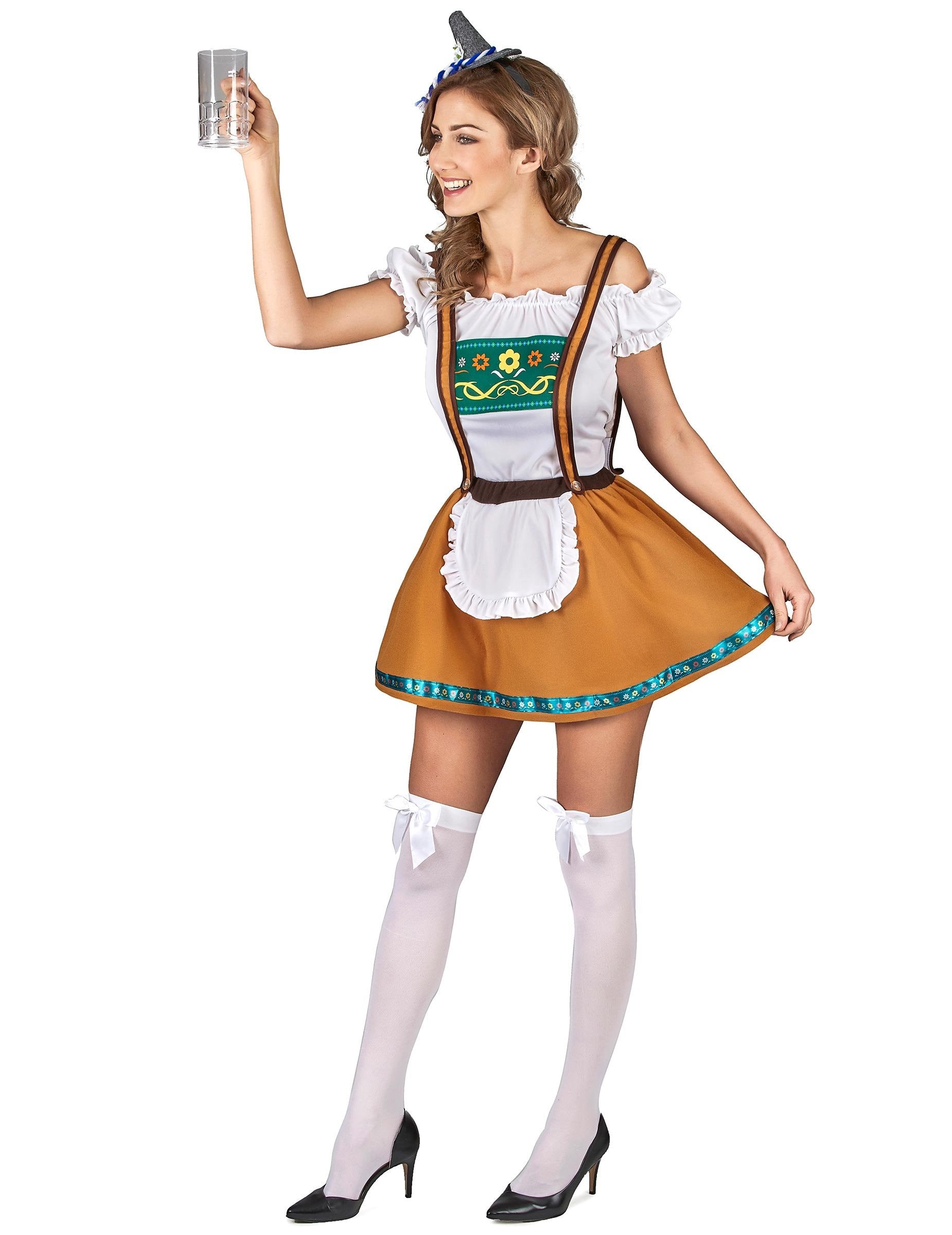 Vue de profil du déguisement de Bavaroise pour femme