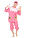 Déguisement de bébé pour homme rose avec bonnet et biberon