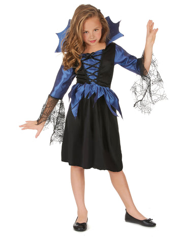 Déguisement de reine araignée pour fille bleu et noir