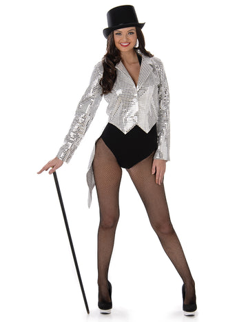 Déguisement cabaret pour femme argent à paillettes