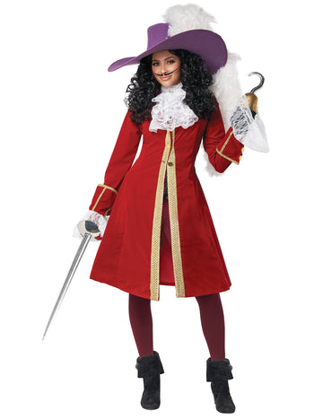 Dámský luxusní kostým pirátského kapitána s hákem