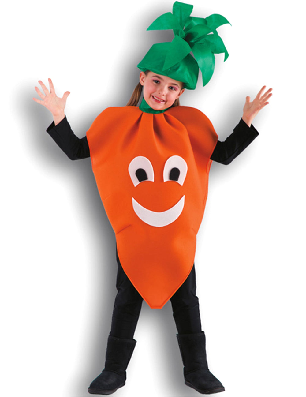 Déguisement carotte pour fille orange avec coiffe verte