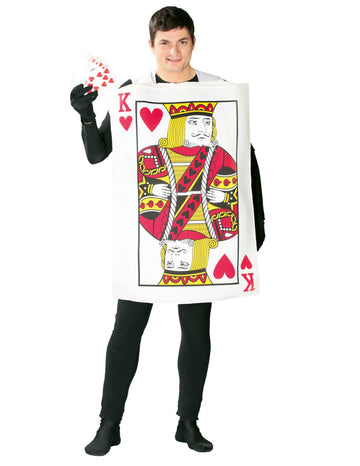 Déguisement carte roi de coeur pour homme blanc et rouge