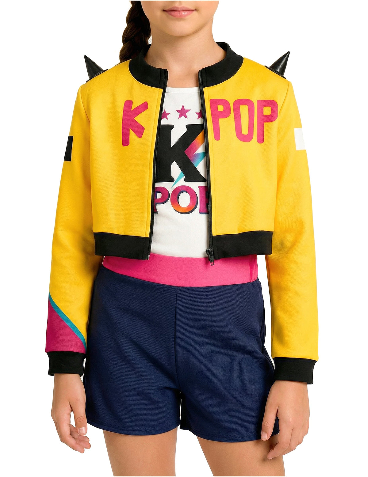 Détail du haut du déguisement chanteuse Kpop pour fille