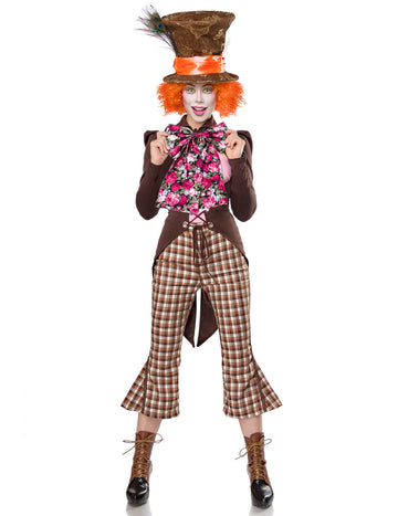Verrückte Hutmacherin Kostüm für Damen Filmstar bunt