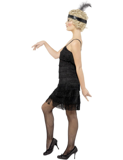 Dámský kostým charlestonu s černými třásněmi