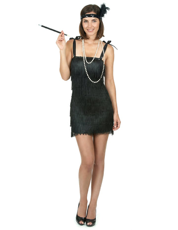 Charleston Damenkostüm 20er-Jahre schwarz