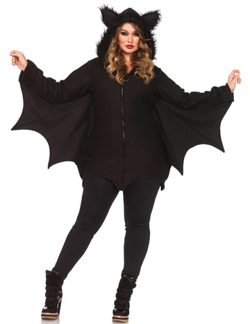 Dámský kostým netopýra pro plnoštíhlé na Halloween