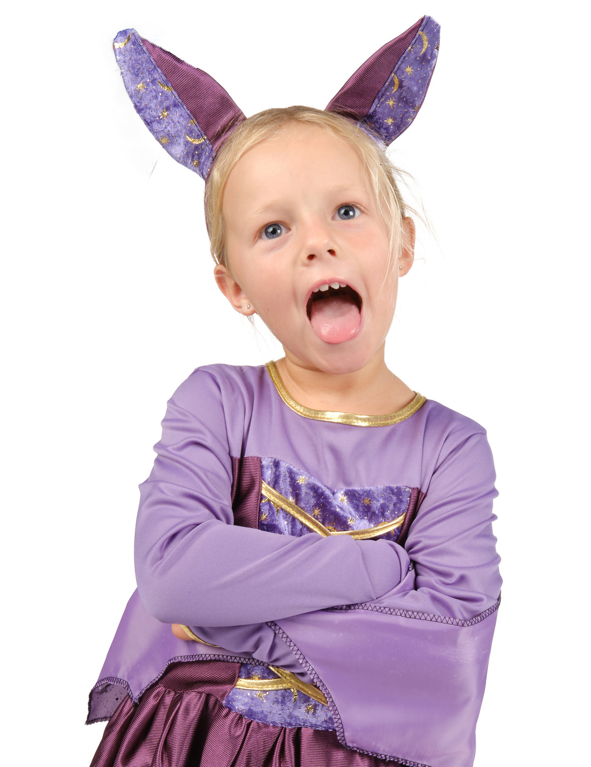Portrait de face du déguisement de chauve-souris pour fille