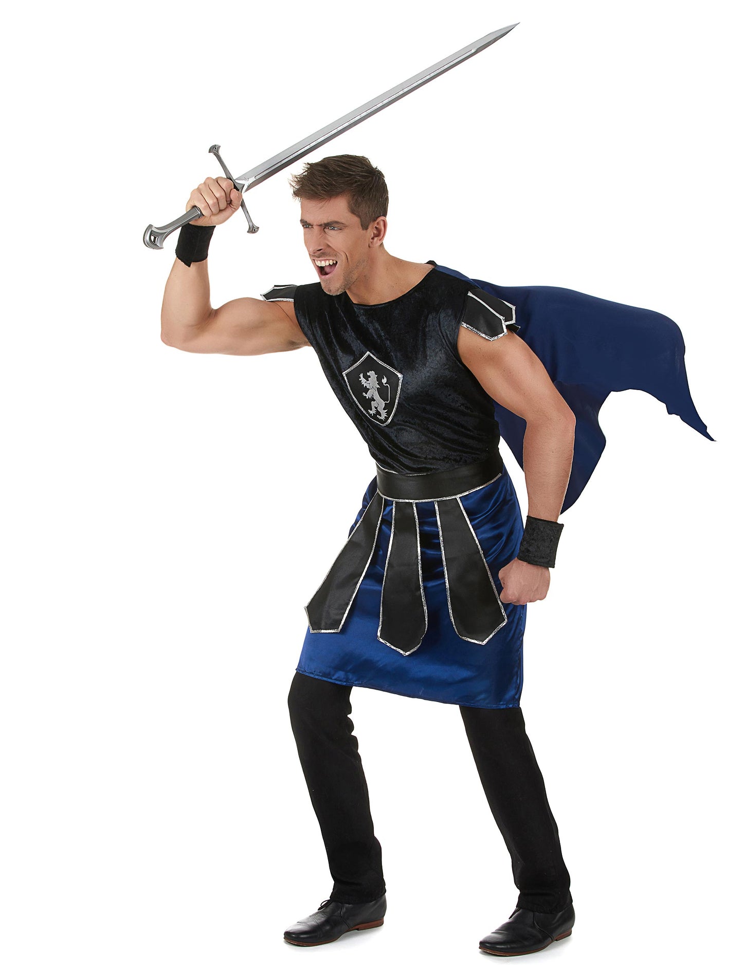 Ritterkönig-Kostüm für Herren schwarz-blau