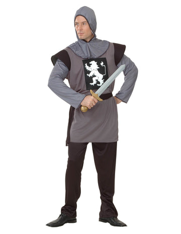 Pánský šedý kostým středověkého rytíře