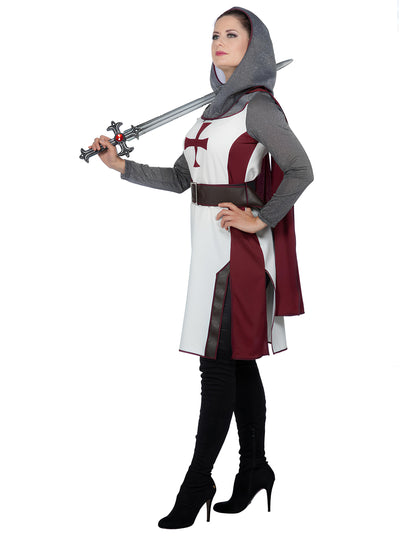 Luxusní templářský rytířský kostým pro ženy 