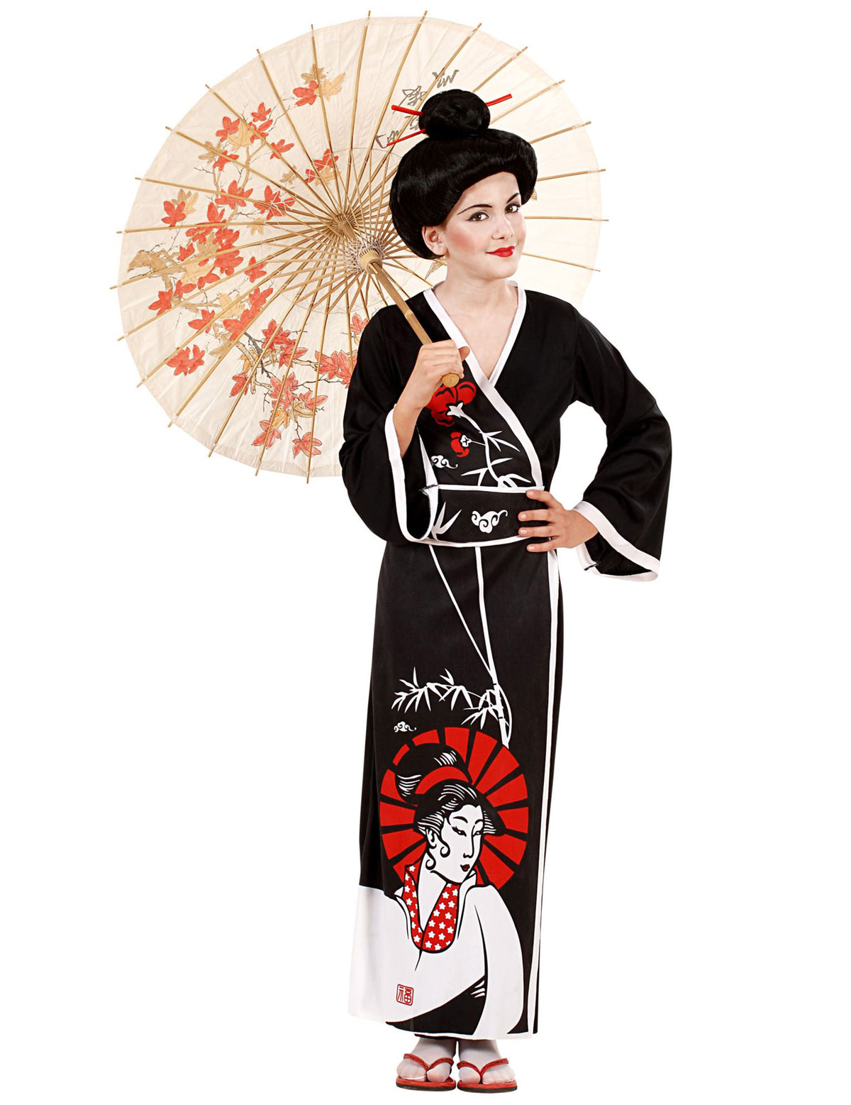 Ombrelle tenue avec le déguisement de chinoise pour fille