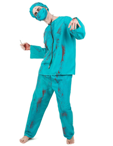 Halloweenský kostým zombie chirurga pro dospělé