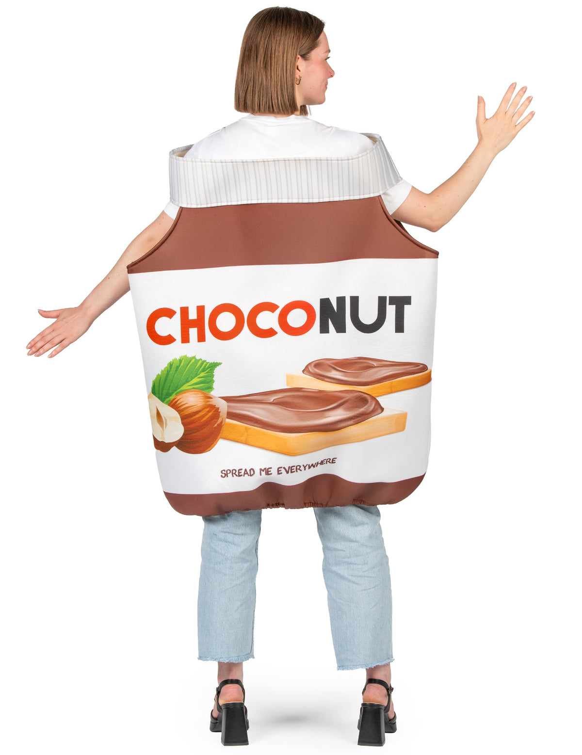Vue de dos du déguisement choconut pour adulte