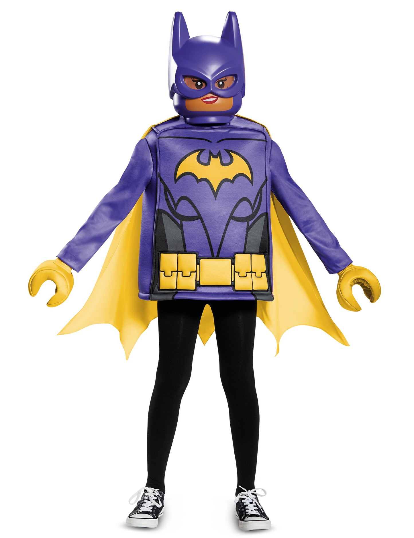 Klasický kostým Batgirl z LEGO filmu pro děti v purpurové a žluté barvě