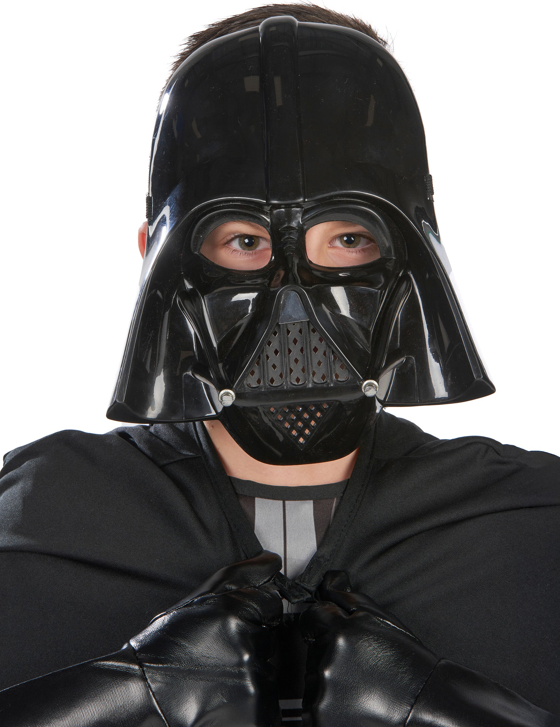 Gros plan sur le masque du déguisement classique Dark Vador pour garçon