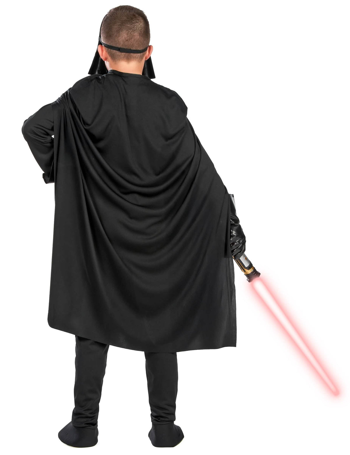Pohled zezadu na klasický kostým Darth Vader pro chlapec
