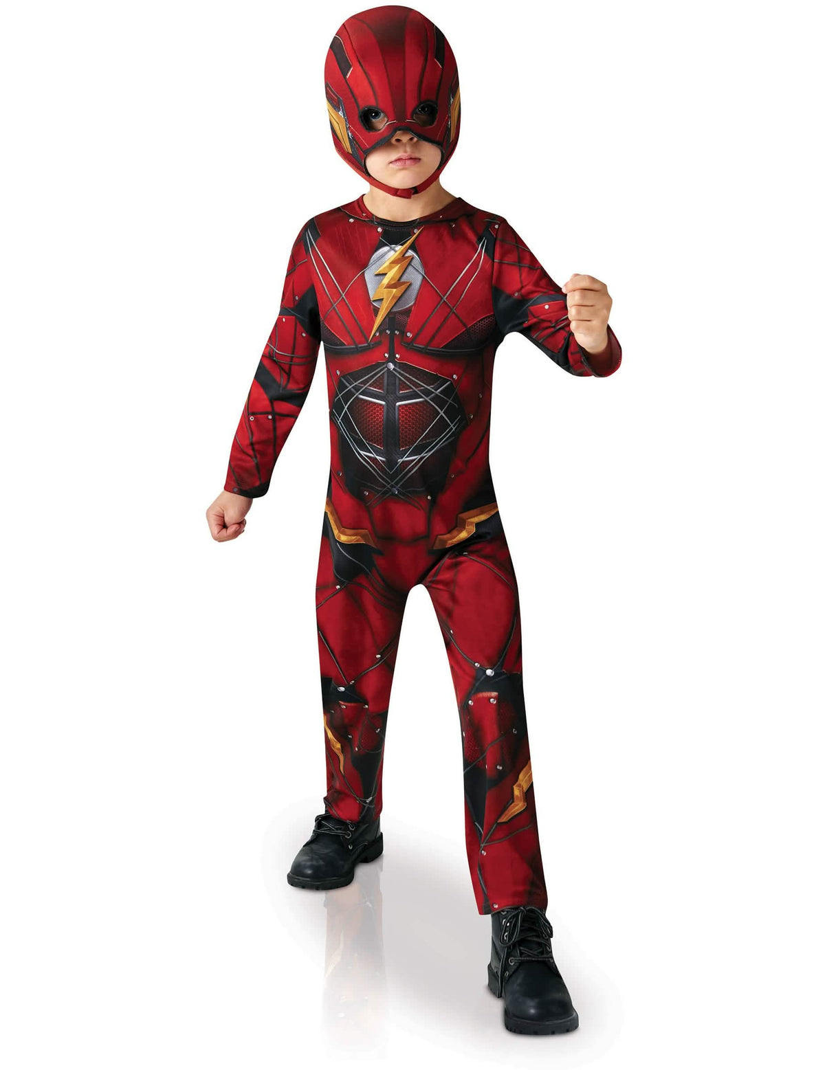 Klasický kostým Flash Justice League pro dítě červená a černá s maskou