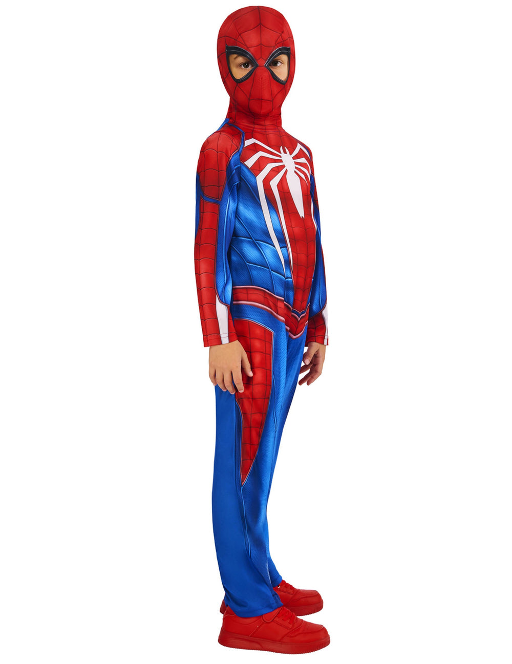 Vue de profil du déguisement Spider-man gameverse pour enfant