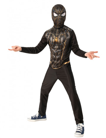 Dětský kostým Spiderman No Way Home v černém a zlatém provedení