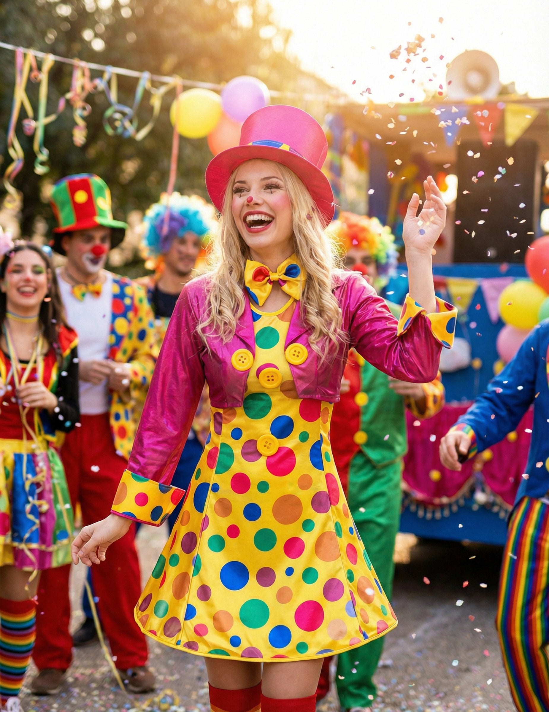 Veselá situace s veselým kostýmem klauna pro ženy