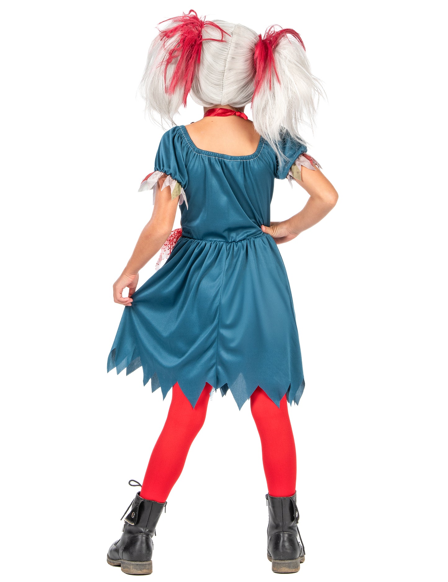 Halloweenská dívka zbarvená klaun kuřátko