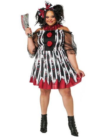 Déguisement clown dément grande taille luxe femme