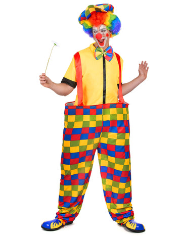 Clownskostüm für Herren Latzhose bunt