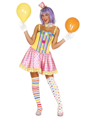 Clownkostüm für Damen in Pastellfarben