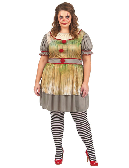 Damenkostüm gruseliger Clown Psycho-Clown Oversize große Größe