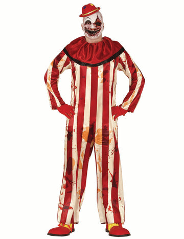 Červenobílý kostým děsivého klauna pro teenagery