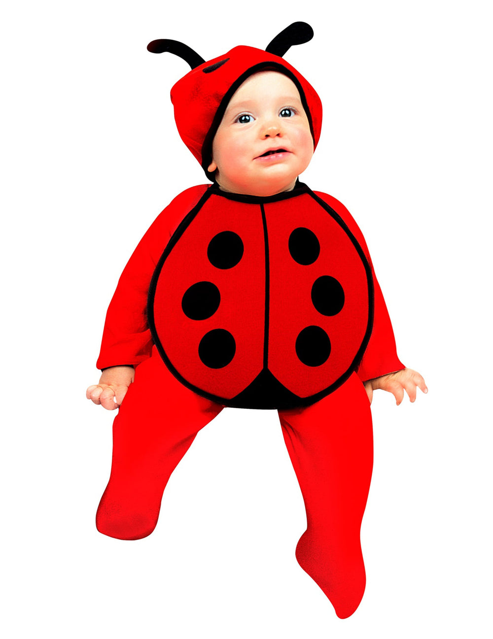 Déguisement coccinelle pour bébé rouge et noir avec cagoule à antennes