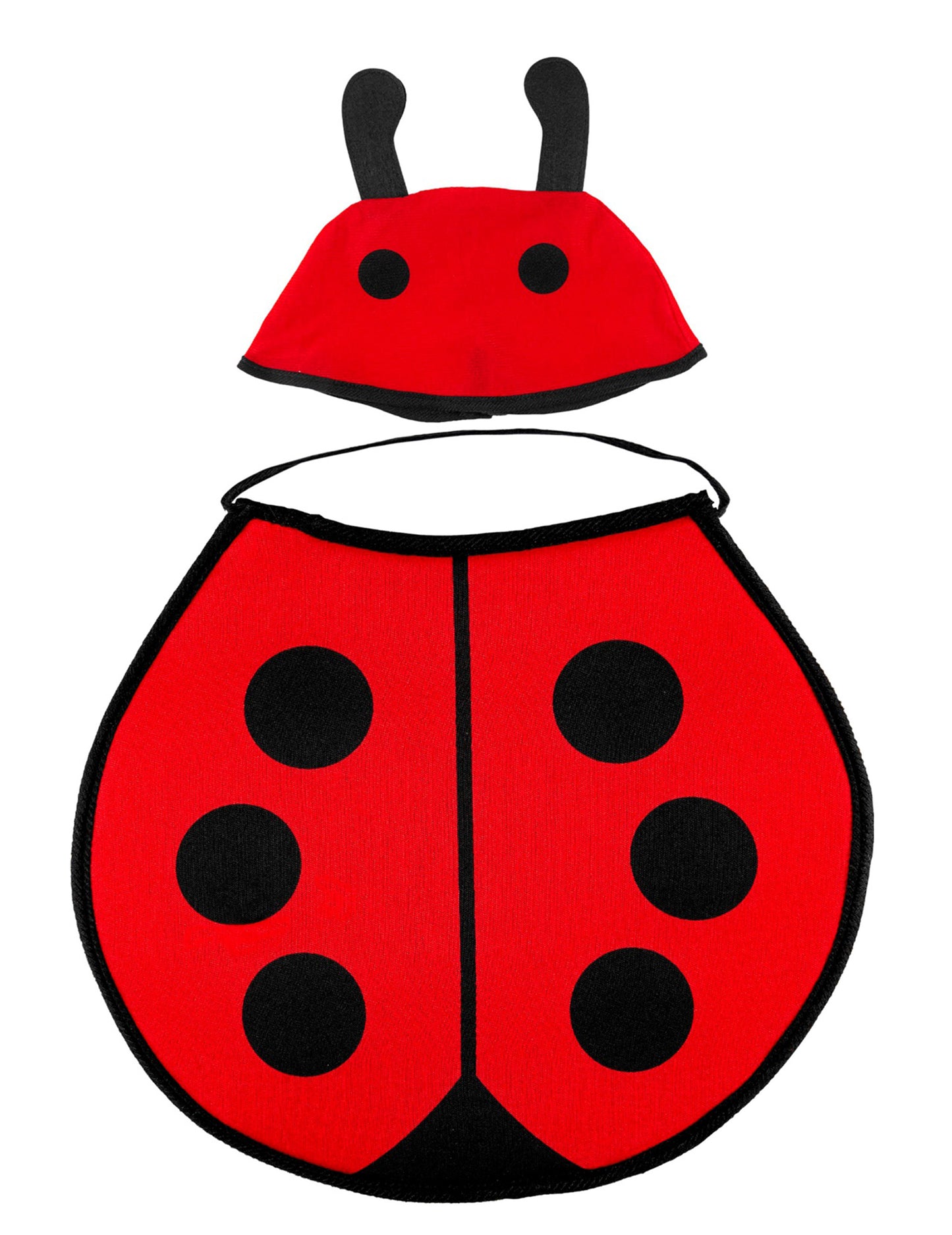 Vue à plat du déguisement de coccinelle pour bébé