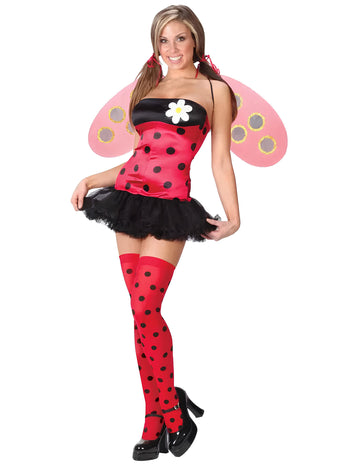 Sexy Marienkäfer-Kostüm mit Flügeln für Damen