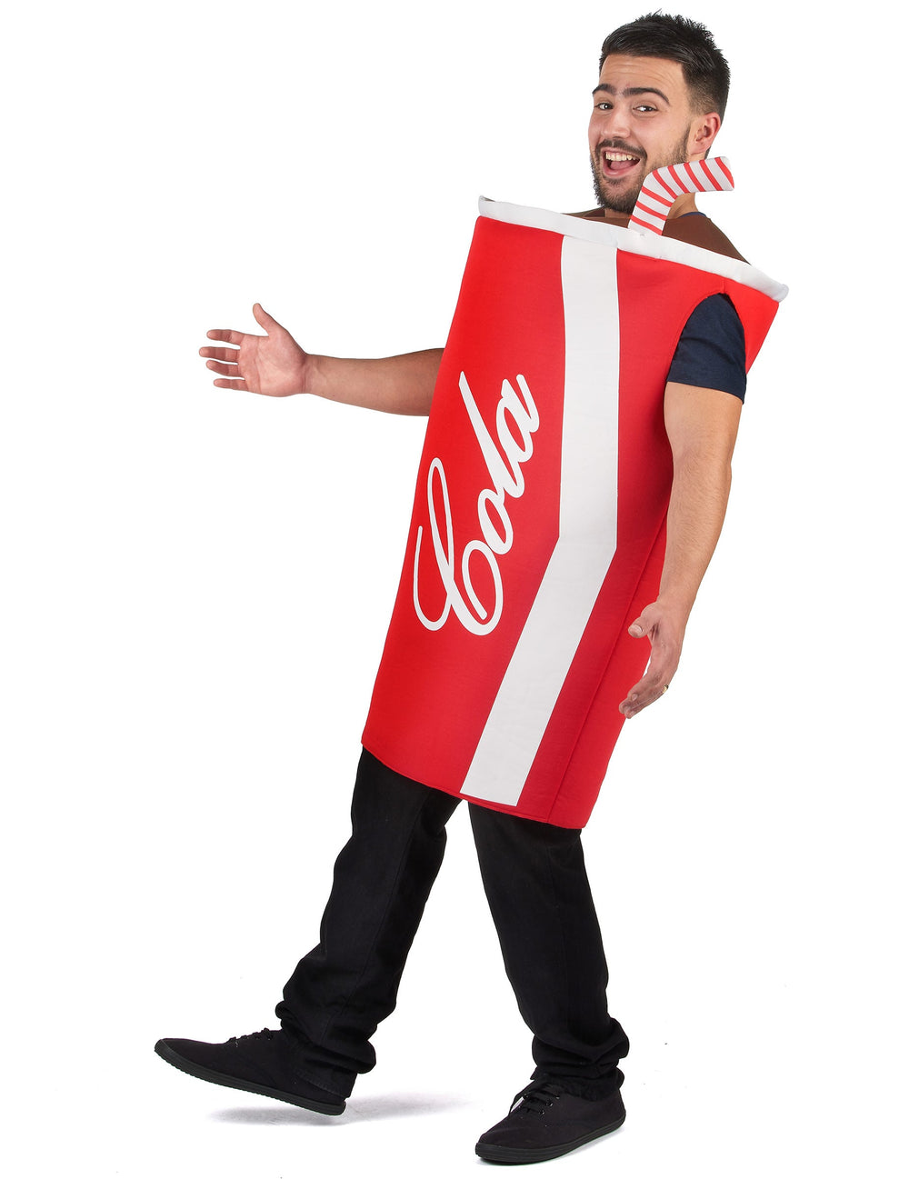 Vue de profil du déguisement de cola pour adulte