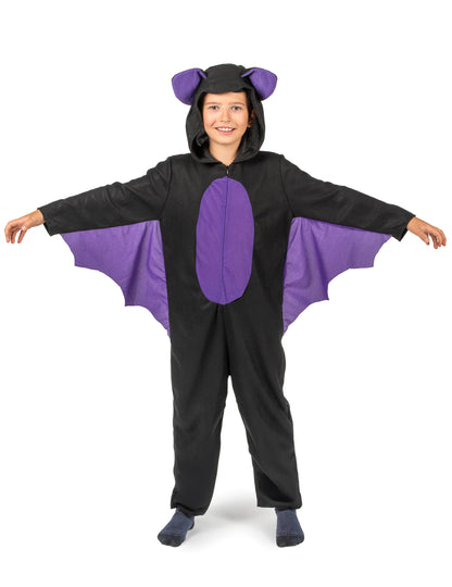 Chlapecký černý a fialový netopýří kostým