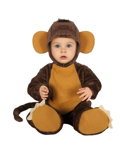 Déguisement combinaison chimpanzé pour bébé marron et beige