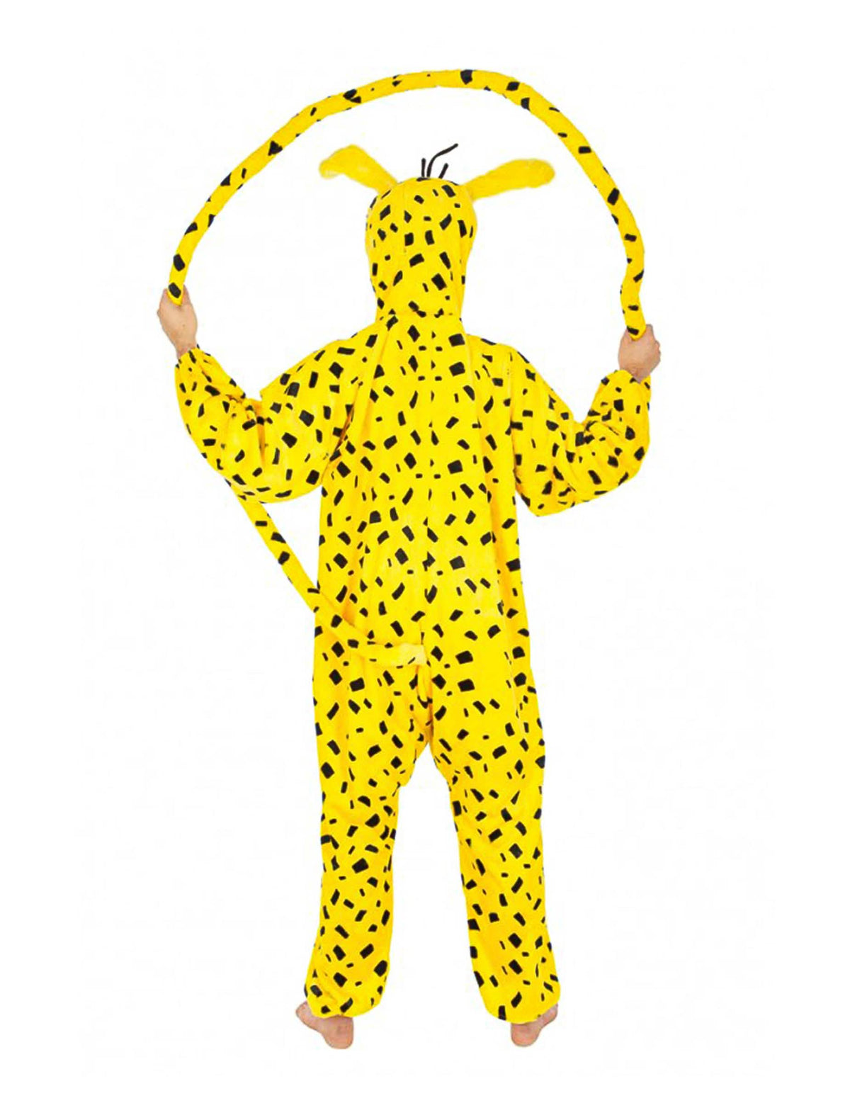 Pohled zezadu na kombinézu kostýmu Marsupilami pro dítě