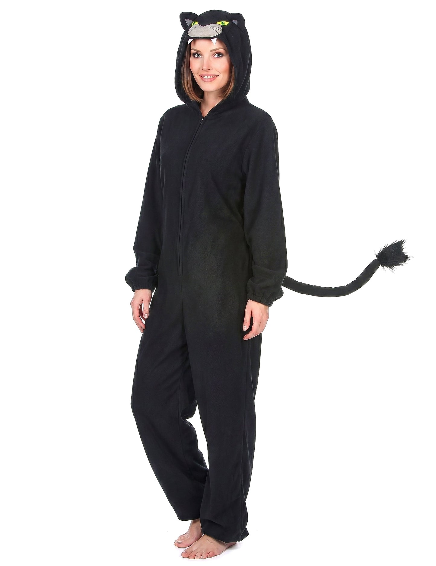 Schwarzer Panther Damenkostüm-Overall schwarz