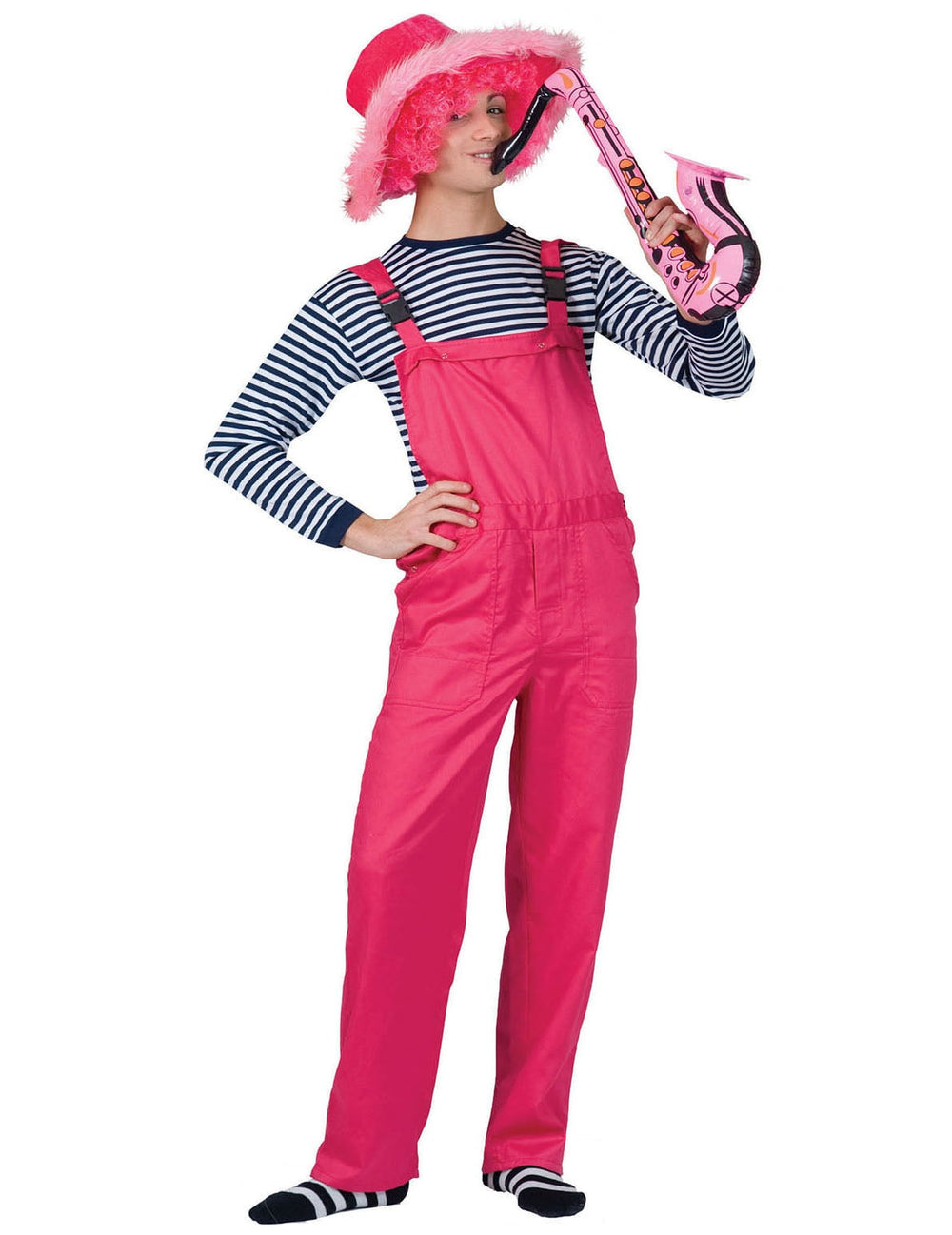 Déguisement combinaison rose fluo pour adulte style salopette