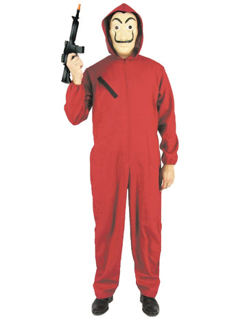 Kostým červená zlodějská kombinéza pro dospělé 